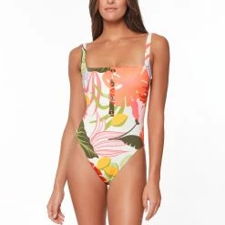 Sanctuary Womens Button Front OTS Mio One Piece Swimsuit