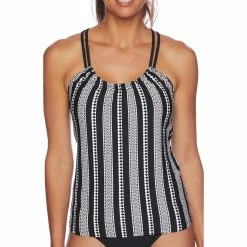 Next By Athena Womens Salutation Stripe Third Eye Tankini Top