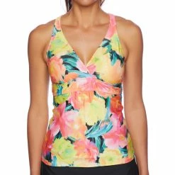 Next By Athena Womens Mai Tai Bloom Lunge Tankini Top