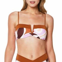 Sanctuary Womens V Wire Bandeau Bikini Top