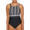 Next By Athena Womens Stripe Podium One Piece Swimsuit