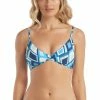 Helen Jon Womens Lace Back Bralette Bikini Top - Printed