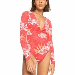 ROXY Womens Twist Long Sleeve UPF 50 One-Piece Swimsuit