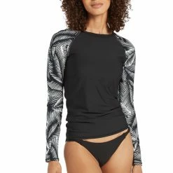 Volcom Womens Stay Or Leaf Long Sleeve Plus Size Rashguard