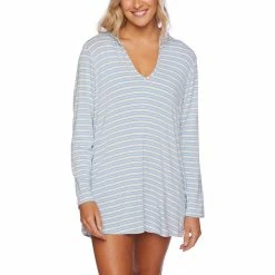 Splendid Womens Parallels Hoodie Tunic